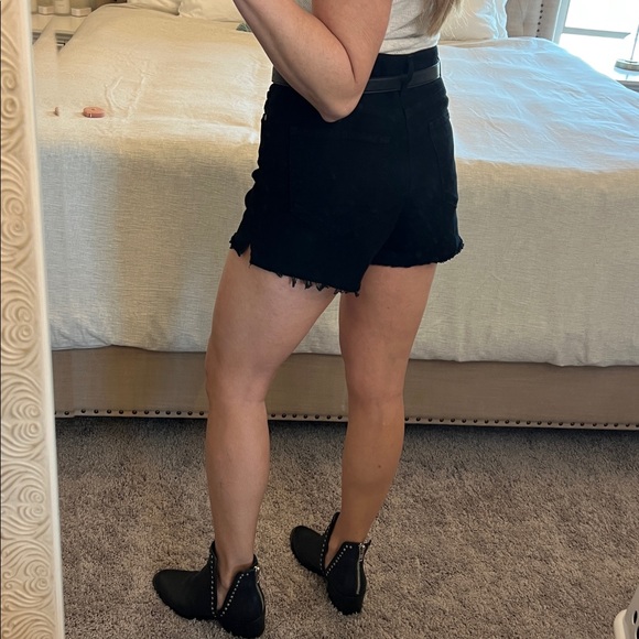 Paige Margot denim shorts black high waist sz30 - Picture 2 of 6